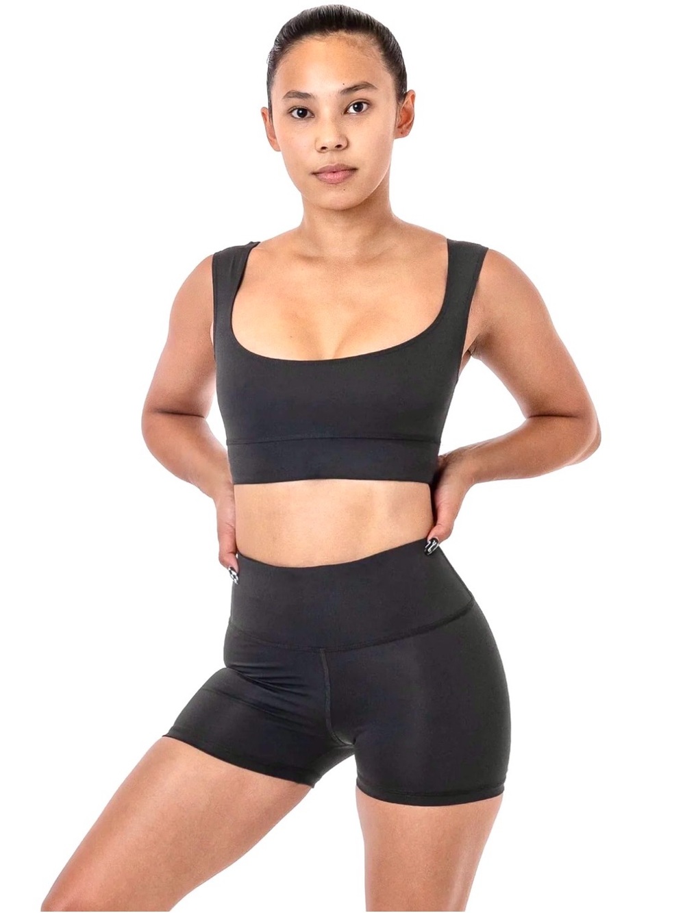 American Apparel High-Waist Women's Fitness Shorts in Black